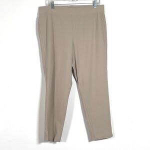 Eileen Fisher Washable Stretch Crepe Pull-On Crop Pants Womens Sz L Cream